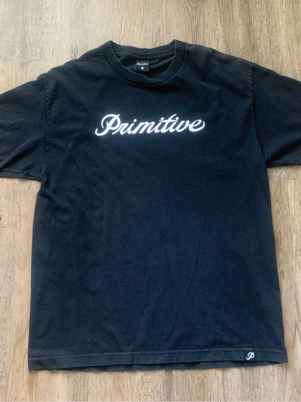 Primitive Men's Large Black Logo Crew Neck Short Sleeve T-Shirt Skateboarding